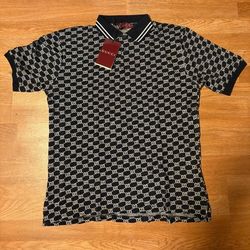 Gg Black Monogram Polo