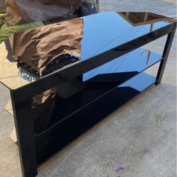 Black Glass Tv Stand