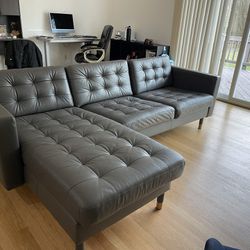 IKEA MORABO Leather sofa with Chaise