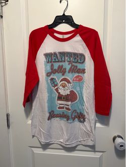 Wanted Jolly Man Santa Claus  shirt size large