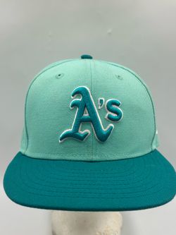 New Era 59FIFTY Oakland Athletics Fitted Hat 7 5/8 Mint Green Teal MLB Cap 7 7/8