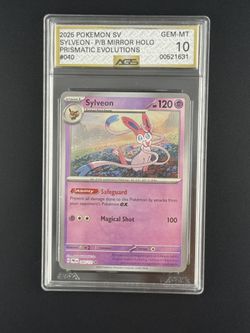 Pokemon Sylveon Pokeball Prismatic Evolutions AGS Gem Mint 10