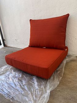 New Ovios Back and Seat Cushion Set, 2-Piece Replacement Cushions for Deep Seating Patio Chair Orange Red