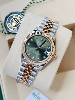 Brand New Rolex Datejust 31 w/ Olive Green Diamonds Dial