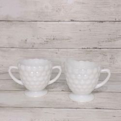 VTG Anchor Hocking Bubble Creamer & Sugar Bowl Set