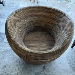 Vintage 1980s Habitat Sarang Pencil Reed Rattan Pod Chair – Rare