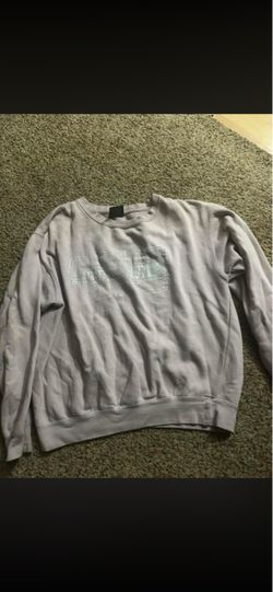 Light purple Crew Neck Graphic Sweatshirt