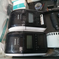 (2) Brother Lable Printers & Lables