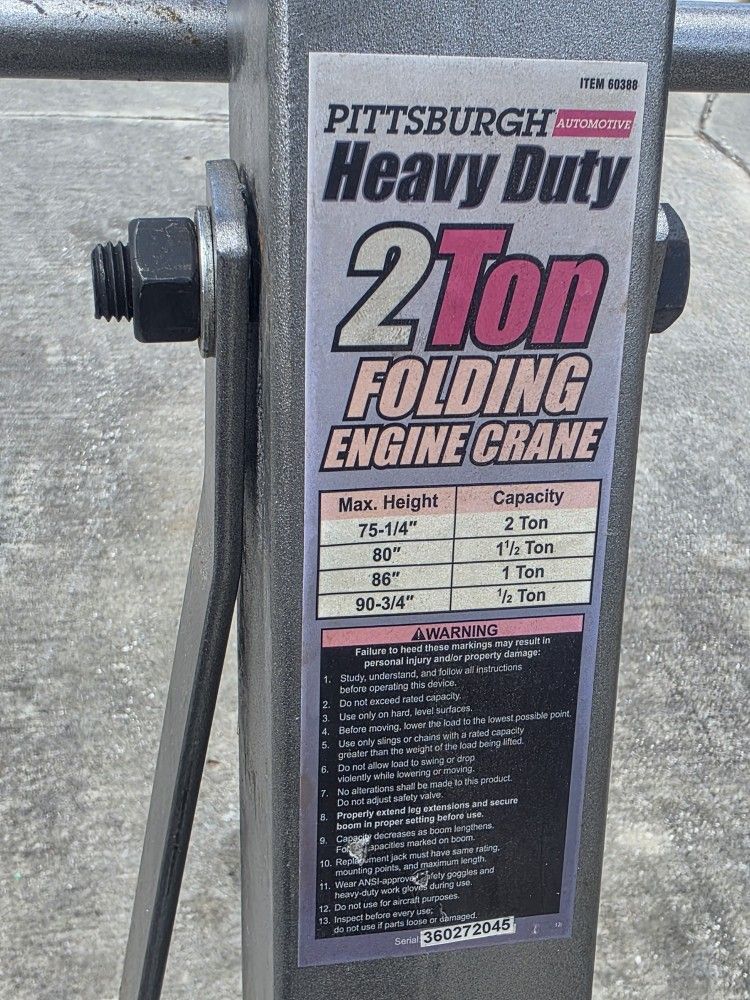 Folding Engine Crane And Leveler 2 Ton