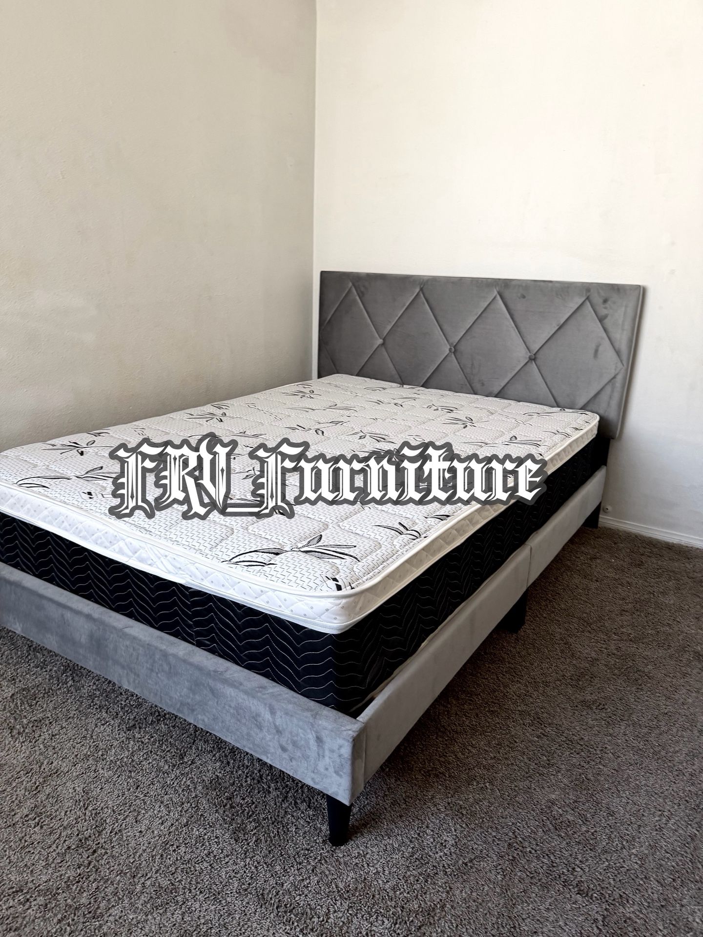 New Full Bed Frame With Mattress 