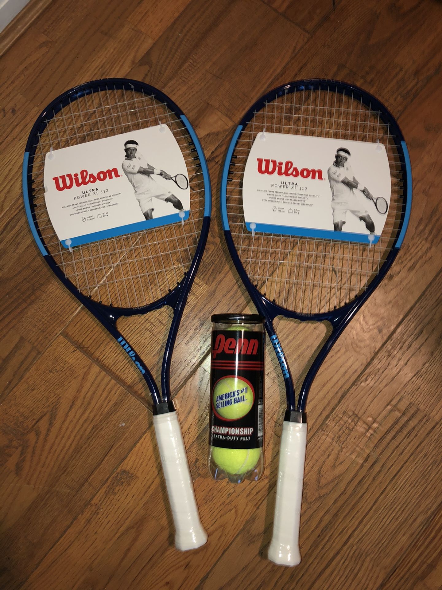 Two New Wilson Tennis Racquets + Balls