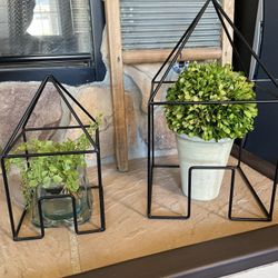 Black Metal Home Outline Decor Pieces 2 Farmhouse 