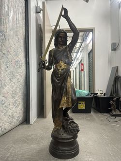 Large 19th Century Statue David vs Goliath Bronze Picualt