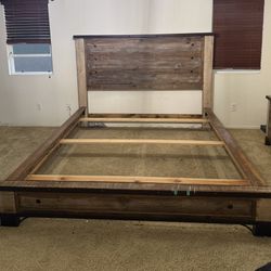 Solid Wood California King Bed Frame And Headboard