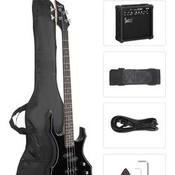 GLARRY Electric Bass 4 Strings With Bag, Amp, Strap, Cord