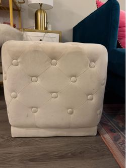 Velvet Tufted 18" Square Cube Ottoman