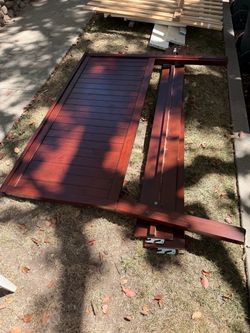 free Solid wood full/queen bedframe