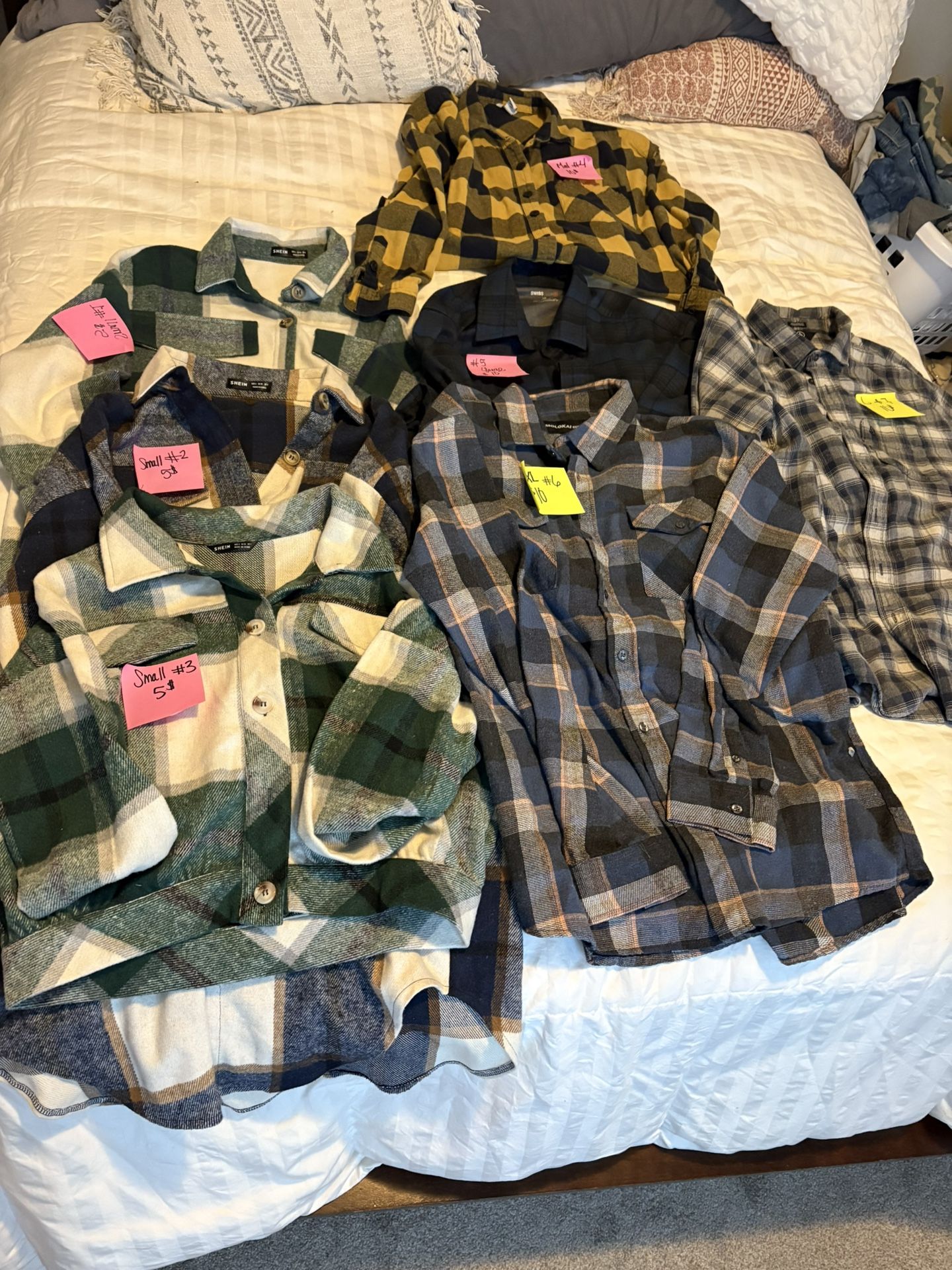 Flannels All Sizes 5 To 10 Dollars Each
