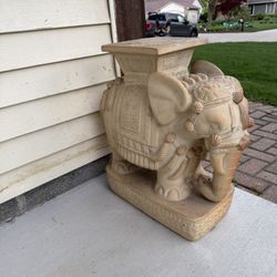 Vintage Extra Large Elephant Garden Plant Stand 16” Tall! HEAVY