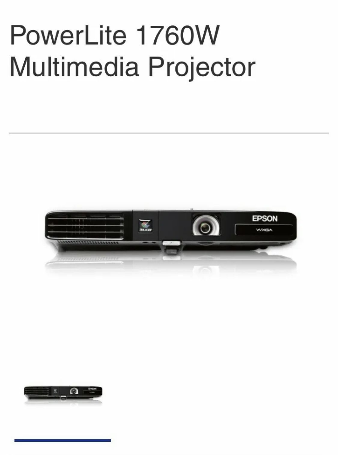 Epson PowerLite 1760W Multimedia Projector