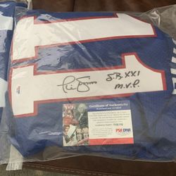 NY Giant, Phil Simms signed jersey.