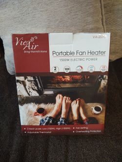 Vie Air Portable Fan Heater 1500w - Brand New
