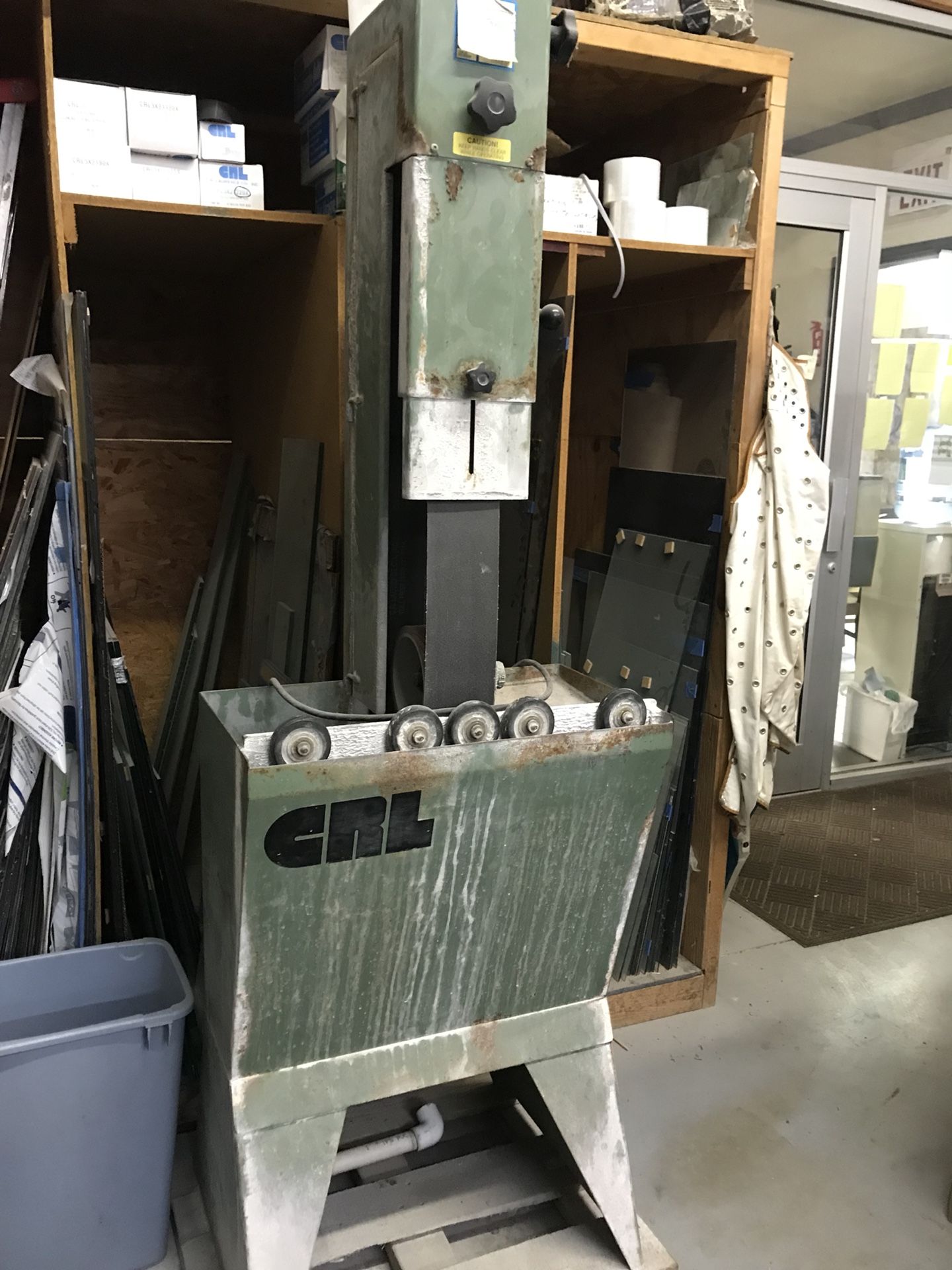 CR Laurence wet belt sander with rollers