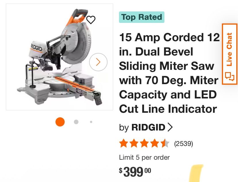 15 Amp Corded 12 In Dual Bevel Sliding miter Saw