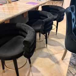 Black Velvet Bar Stools
