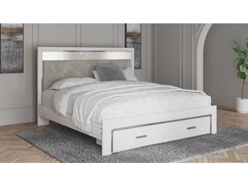 ** KING SIZE BED FRAME WITH STORAGE BY ASHLEY FURNITURE** $350