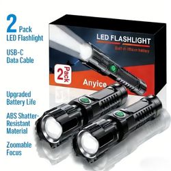 2 New Rechargeable Flashlights 