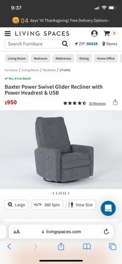 Recliner with Power Headrest & USB