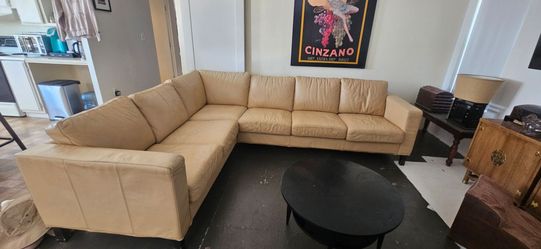 Leather Couch Butter Cream Color