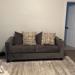 GREY COUCH LIKE NEW 400 For Both