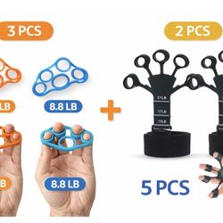 Hand Grip Strengthener with 3 Resistance Levels – Silicone Finger & Wrist Exerciser for Therapy, Rehabilitation, Strength Training & Stress Relief