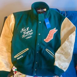 Polo Ralph Lauren New England Run Club Wing Track Varsity Jacket Size XL