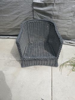 Outdoor Wicker black Chair W/no Cushion