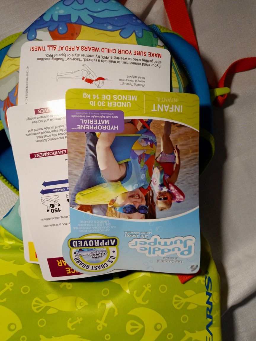 4 Brand New Puddle Jumper Infant Life Jackets