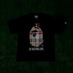 A Bathing Ape Men's Short Sleeve Bape x Burberry T-Shirt Size L