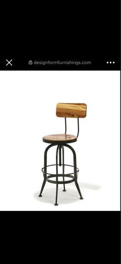 Barstools Wood Metal 10 DesignForm Furnishings Harrison Bar Stools w/ Seat Back- 8