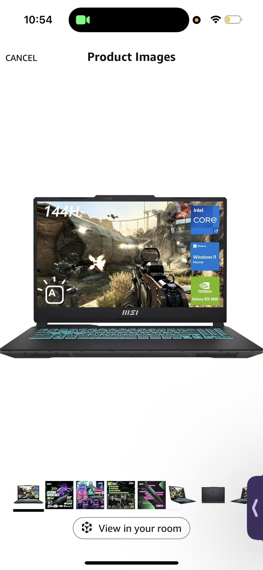 MSI CYBORG GAMING LAPTOP 4060 i7 16g ram