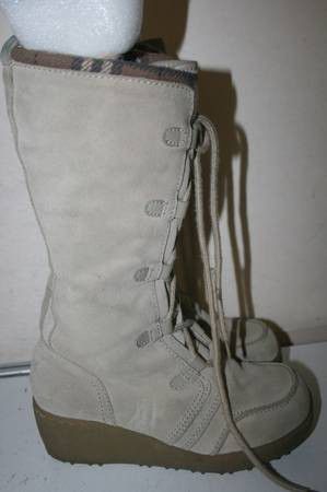 ALDO Women's Platform Wedge Leather Boots, Beige Size 37 EUR/ 6.5 US