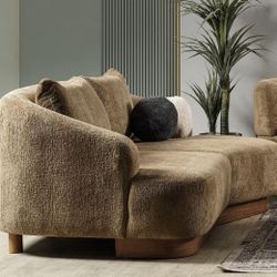 Palermo Mocha Curved Living Room Set / 4pc