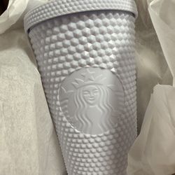 NEW STARBUCKS SPRING 2024 WHITE STUDDED BLING VENTI 24oz TUMBLER (4 Total)