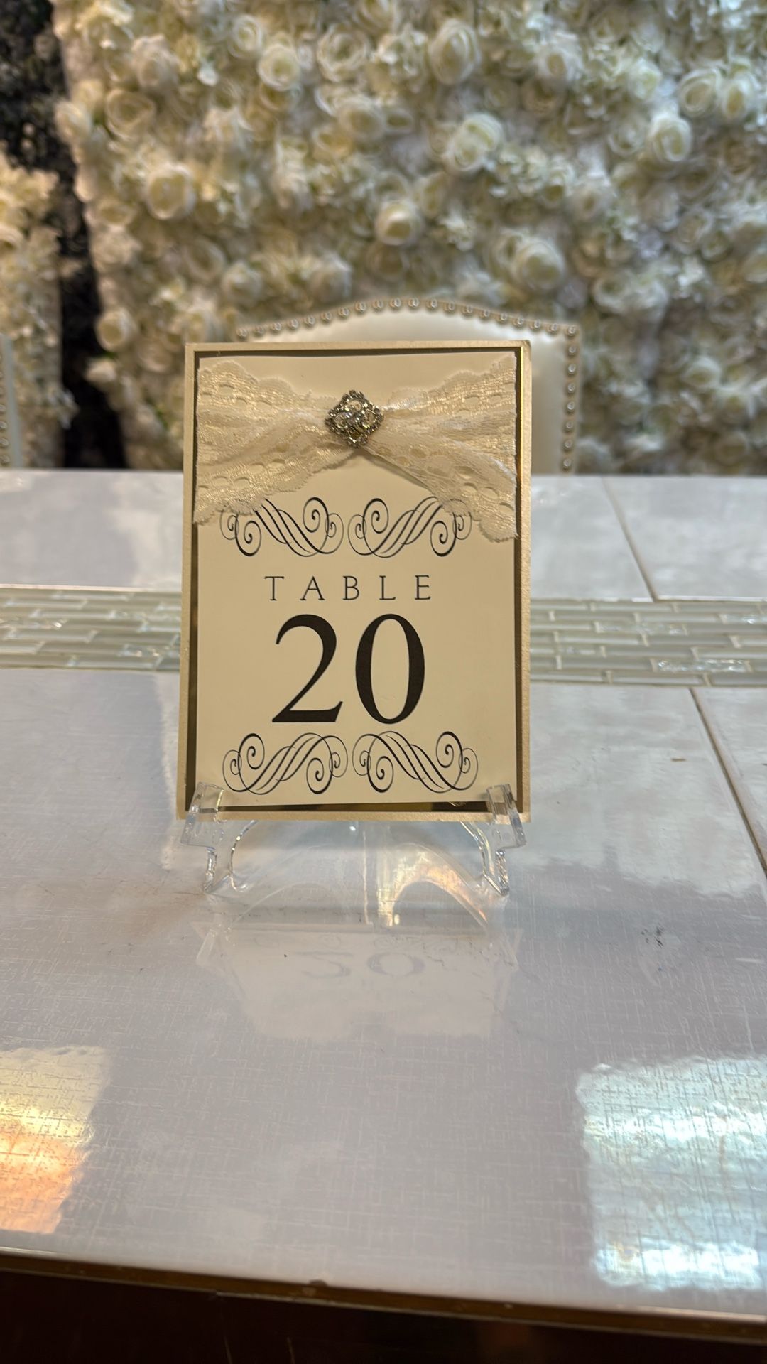Ivory And Gold, Lace Table Numbers