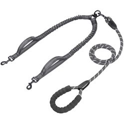 Double Dog Leash With 2 Extra Handles 