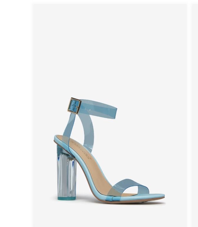 Clear Blue Ankle Heels