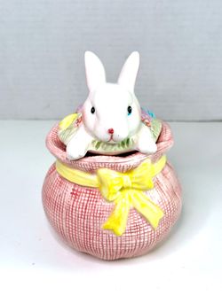 Vintage Porcelain Easter Bunny Jar