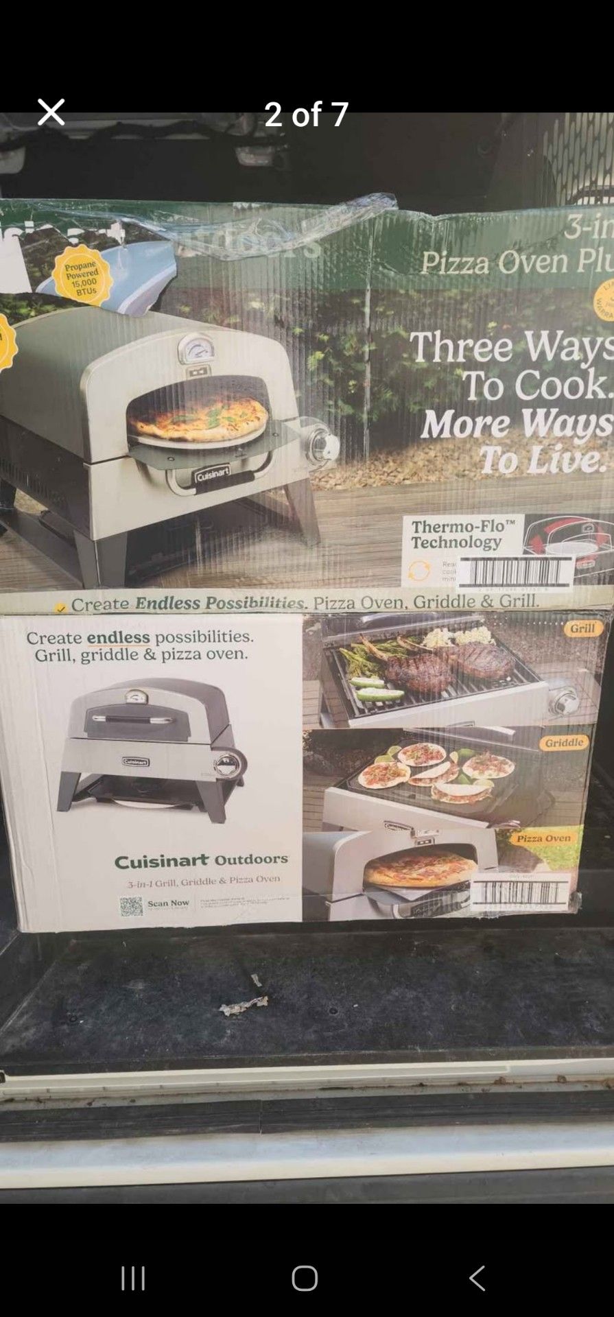 Cuisinart '3-in 1 Pizza Oven Plus' propane pizza oven, griddle, grill