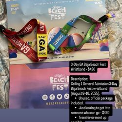 Baja Beach Fest GA 3 Day Wristband Ticket 